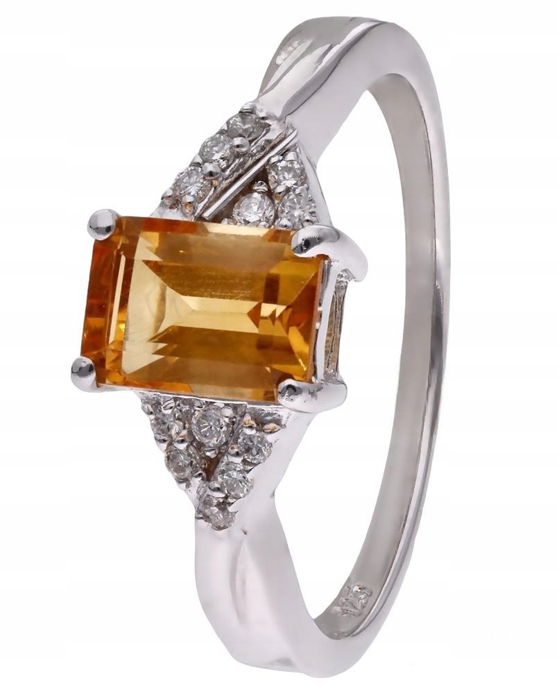 Prstýnek Ag 925 citron s diamantem CVD-2061-R-CI vel.20