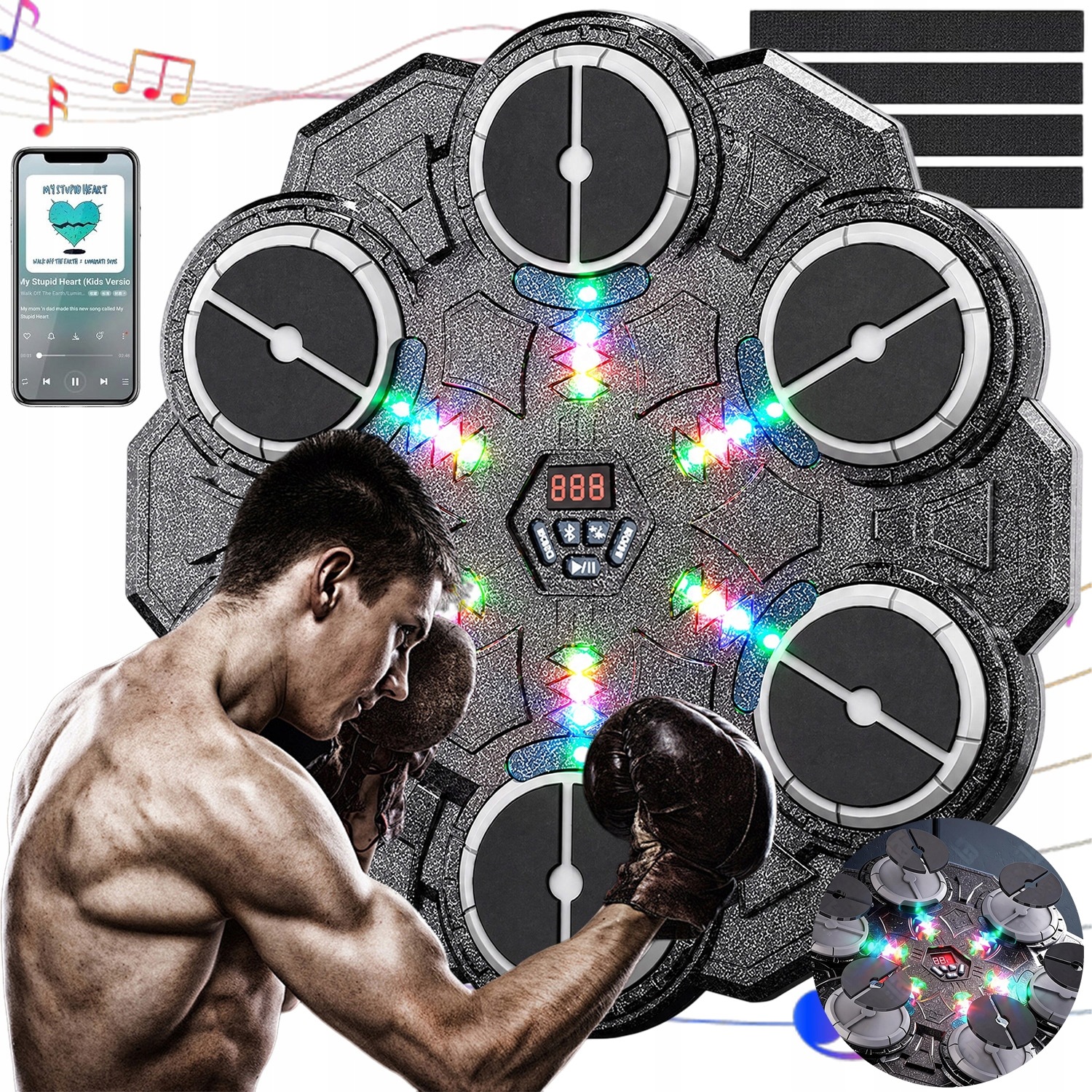 Boxovací Stroj S Bluetooth, Led Hudba, 9 Režimů Pro Děti I Dospělé
