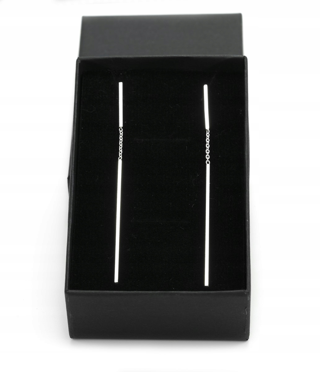 

Kolczyki srebrne długie linie kreski glamour