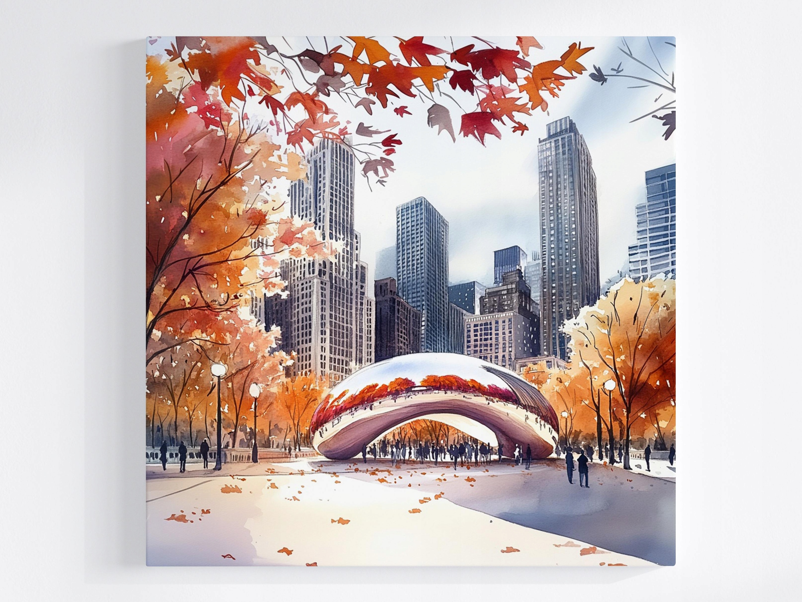 Obraz Na Plátně Canvas Město Chicago Cloud Gate Bean Socha Fazola 80x80