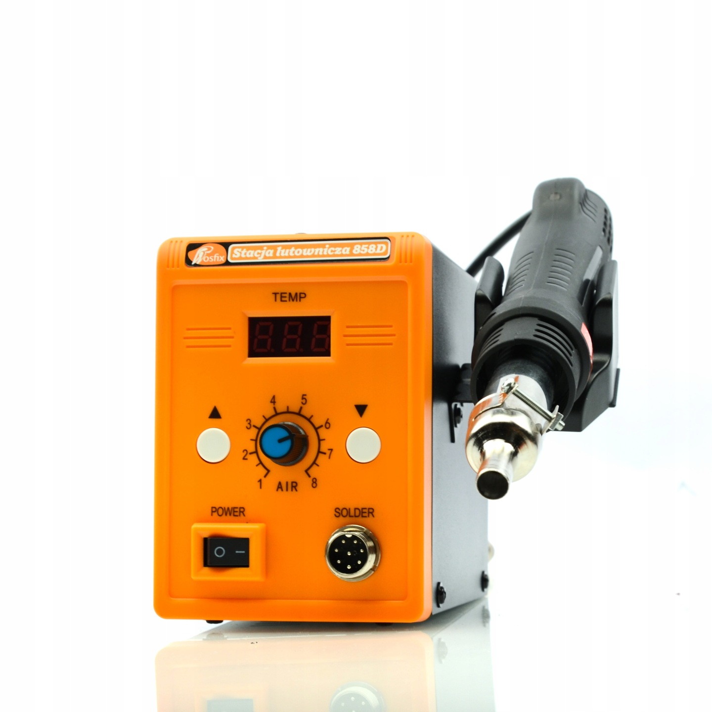STACJA LUTOWNICZA HOT-AIR ROSFIX 858D + ZESTAW 3 DYSZ - NOWOCZESNA STACJA Zasilanie sieciowe