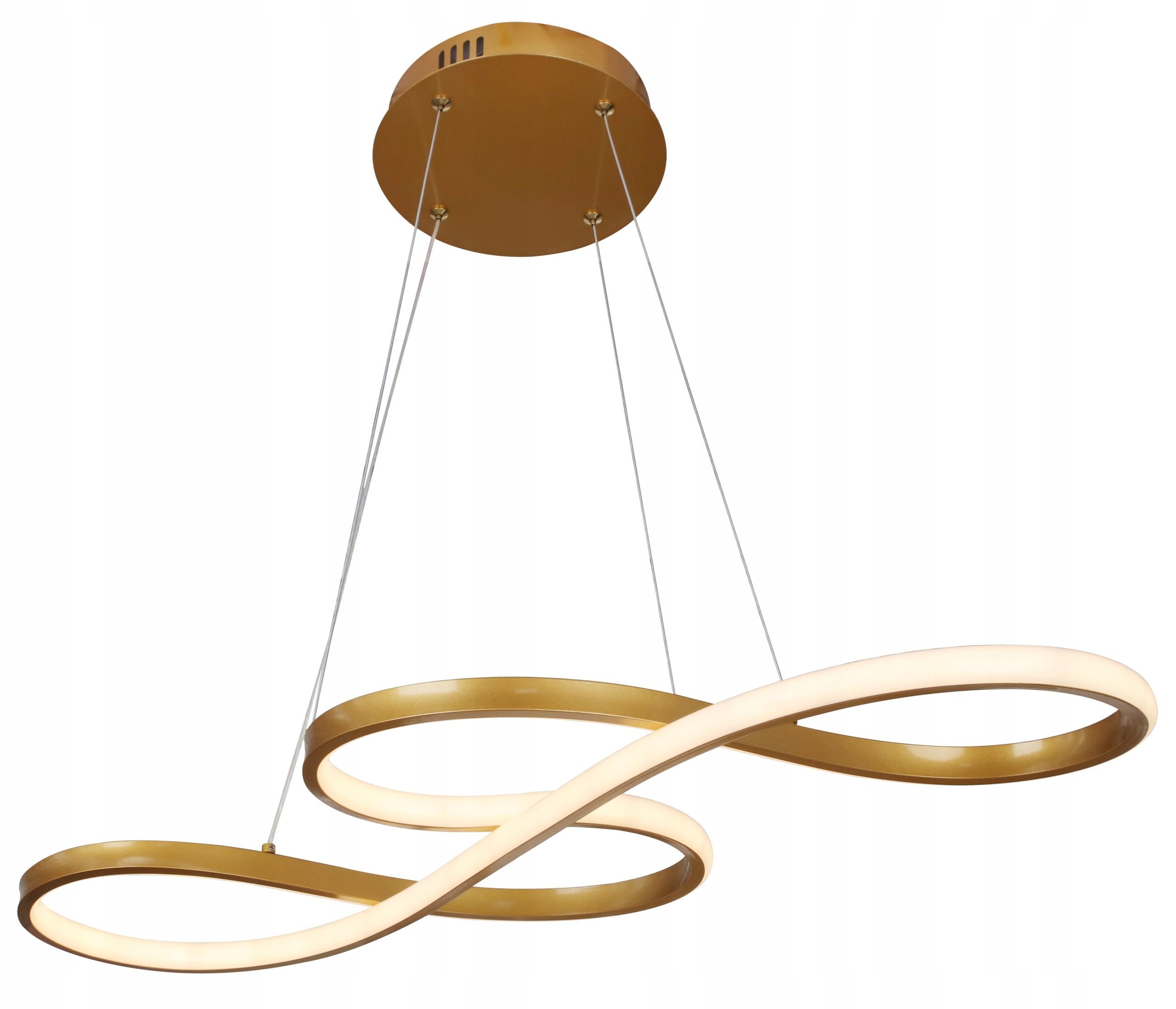 Lampa Led sufitowa wisząca Eko Żyrandol Led nowoczesna Pilot Złota