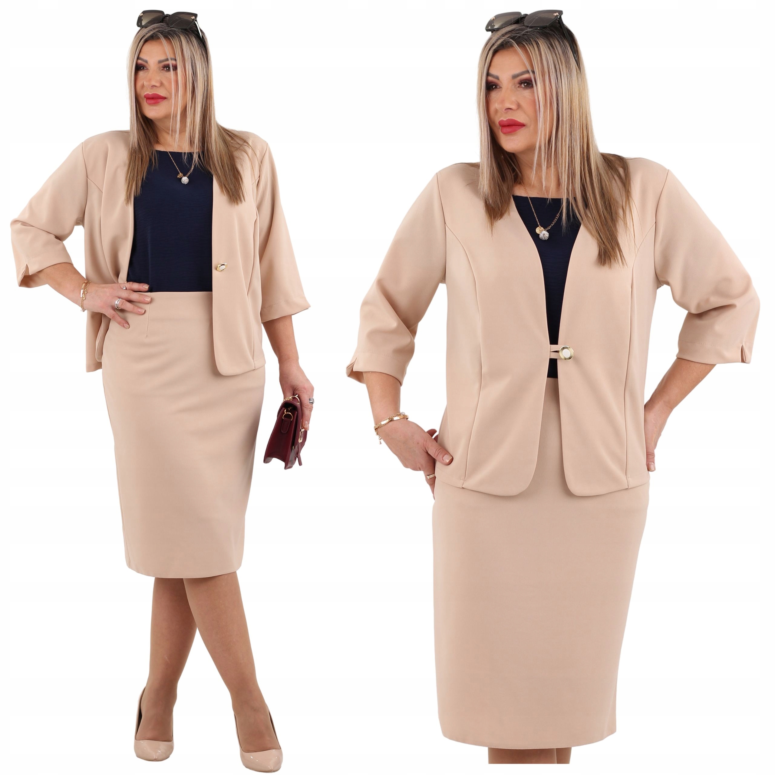 Komplet damski żakiet i spódnica Polski Producent duże rozmiary garsonka