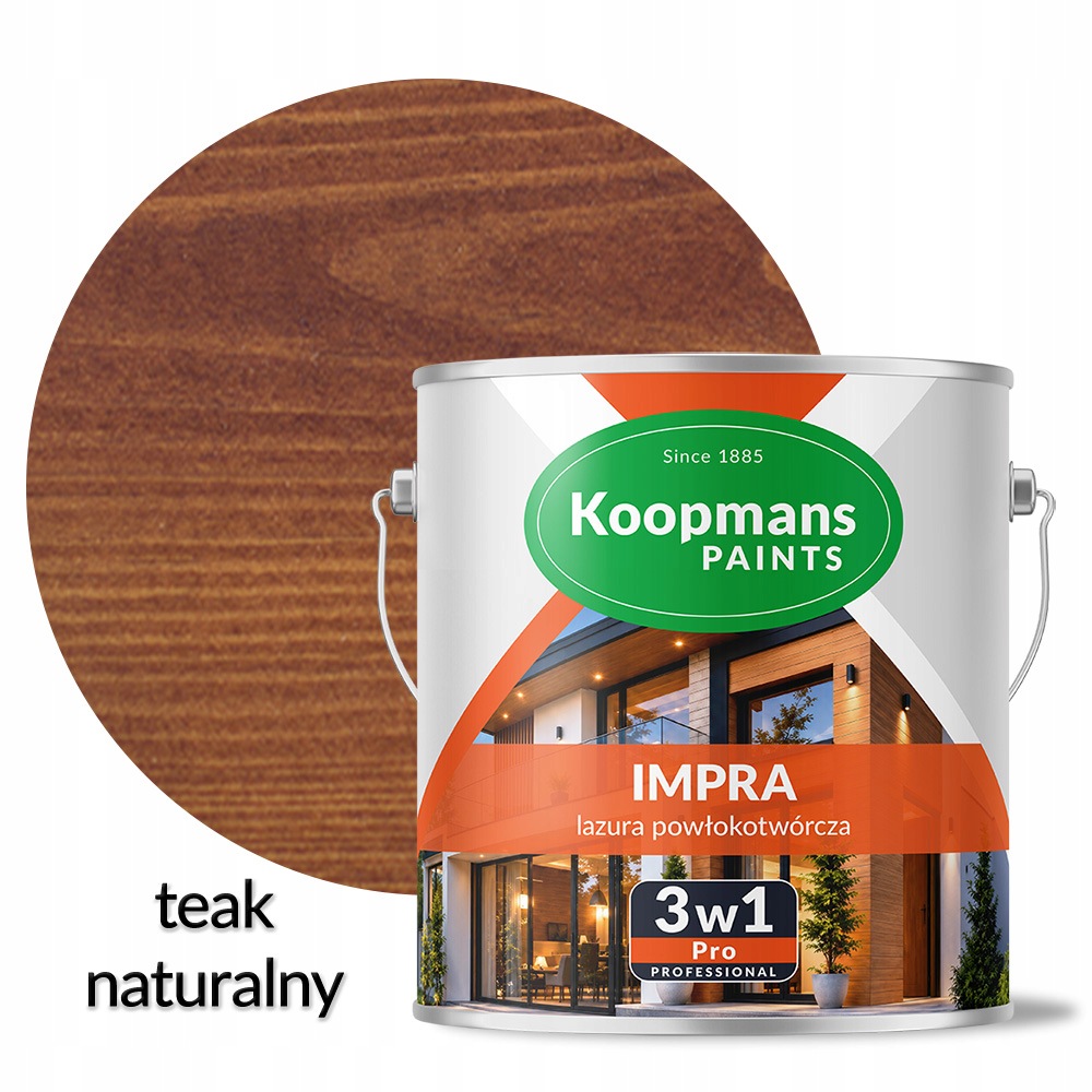 Koopmans Impra 3v1 Pro Lazura na fasádní dřevo 111 Teak přírodní 2,5L