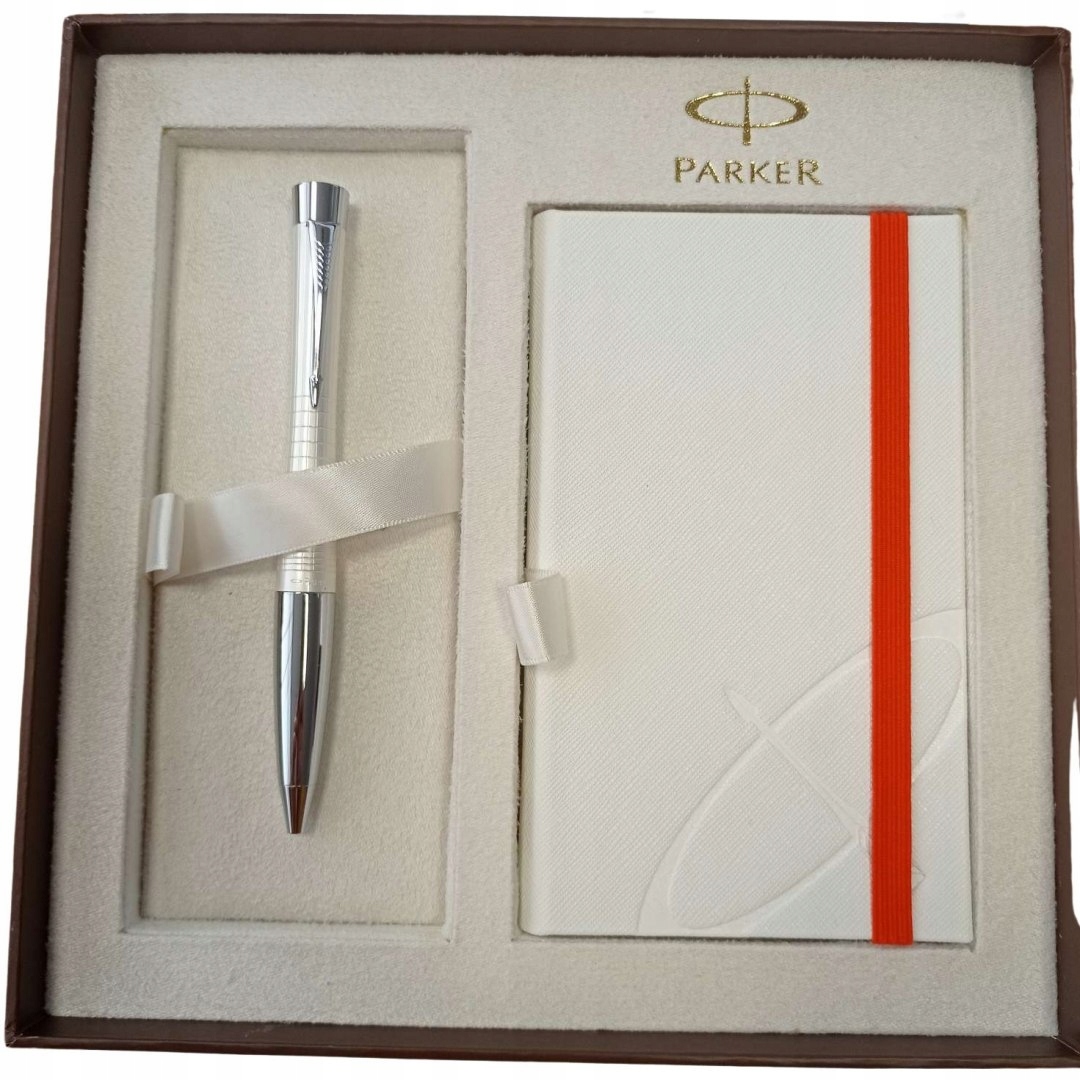 Komplet perłowy długopis + notatnik PARKER