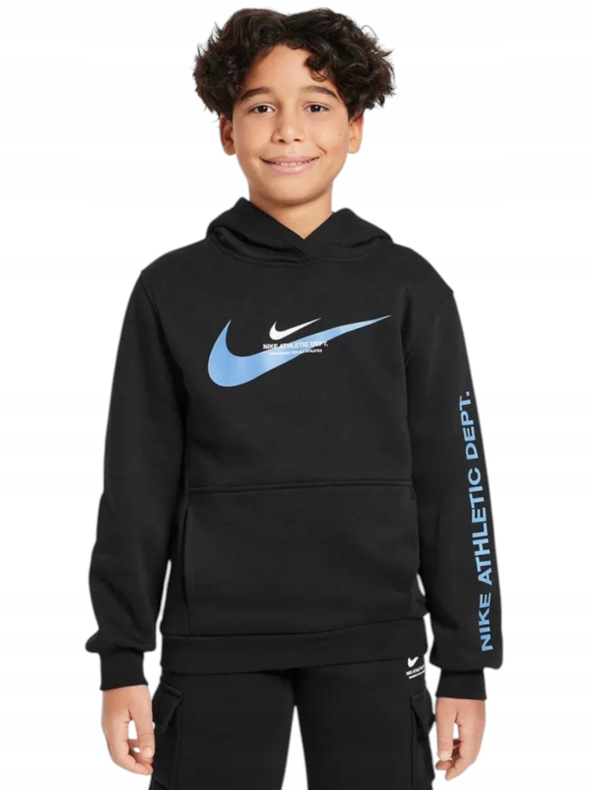 Bluza z kapturem chłopięca Nike B Nsw Si Flc Hoodie Bb HV6965-010