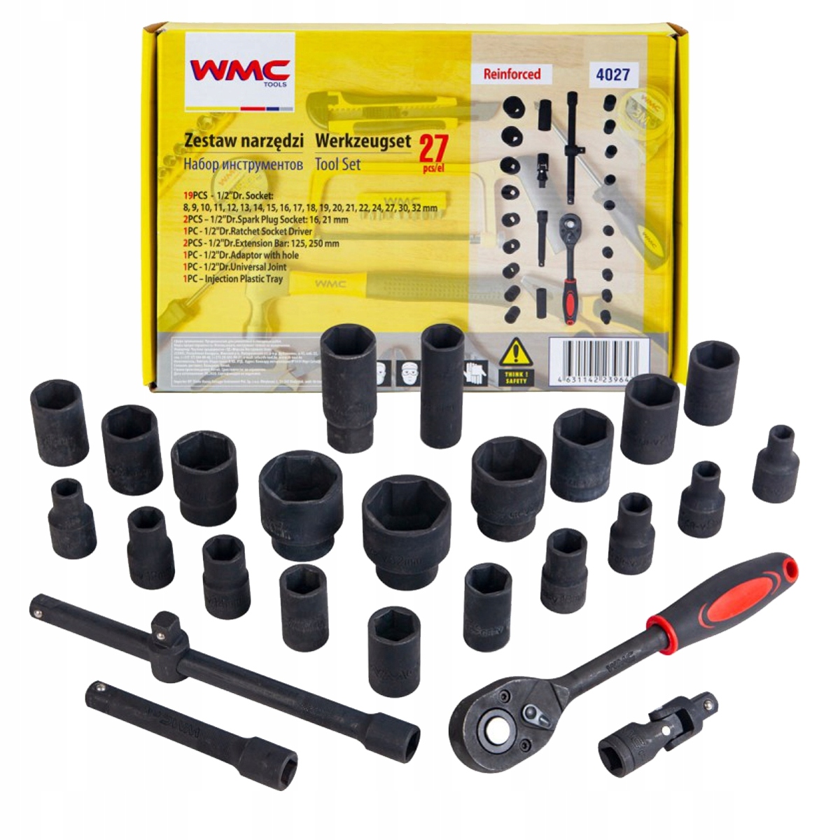 

Klucze Nasadowe Udarowe 25 Szt 1/2" Zestaw