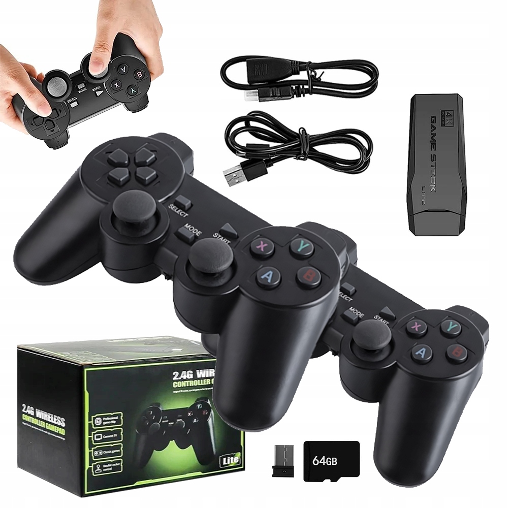 KONSOLA DO GIER RETRO TV HDMI EMULATOR 64G KARTA 20000 GIER KONTROLERY