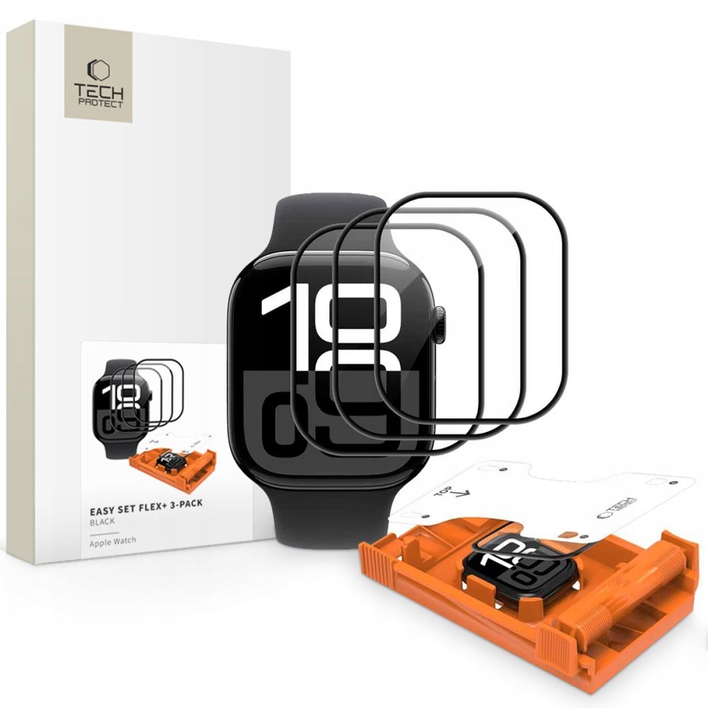 Szkło Hybrydowe Tech- Protect Easy Set Flex+ 3- Pack Apple Watch 10 11