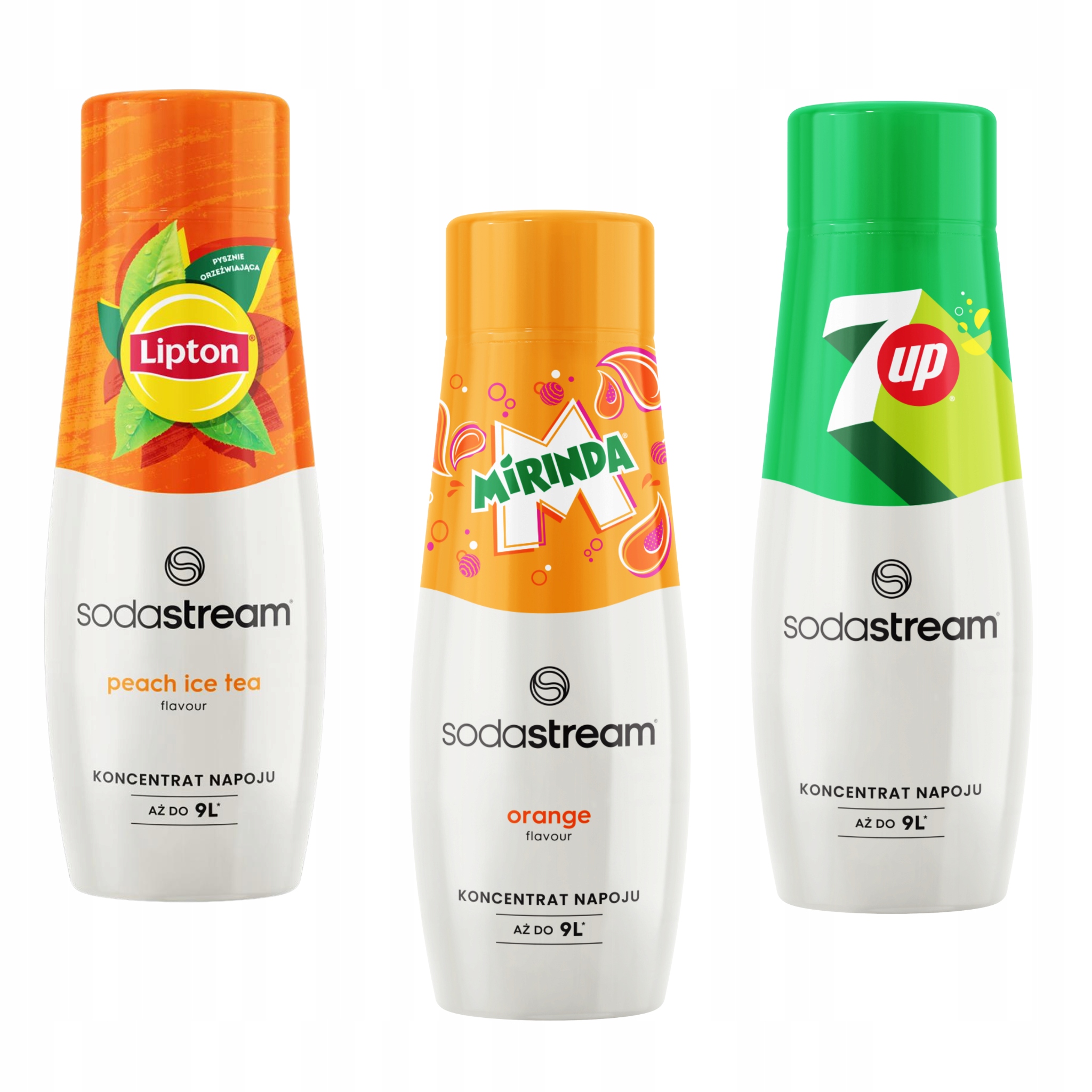 Levně Sada 3 koncentrátů Sodastream Lipton Ice Tea Peach Mirinda 7up