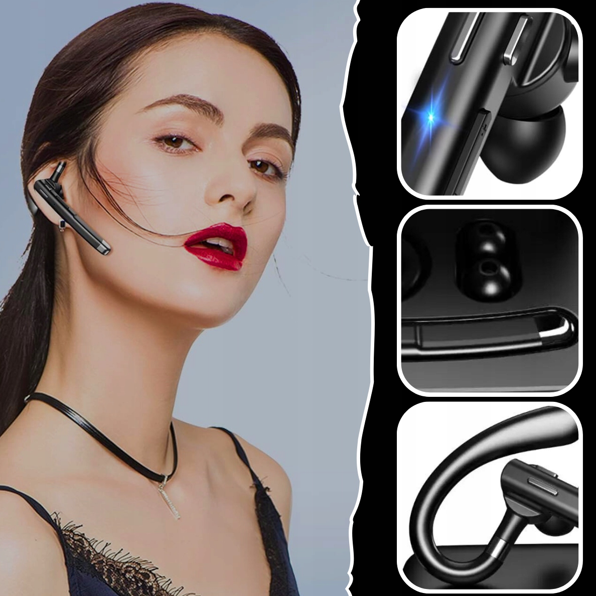 ZESTAW SŁUCHAWKOWY BEZPRZEWODOWA SŁUCHAWKA DO ROZMÓW BLUETOOTH 5.1 Zasięg 10 m