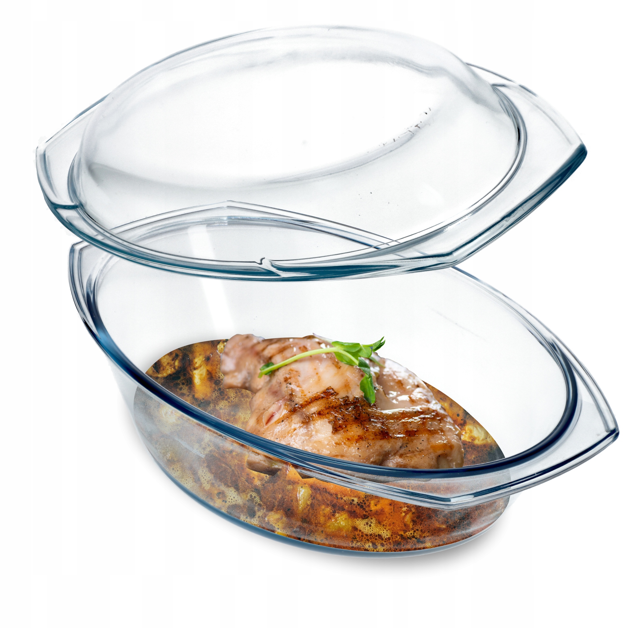 

Naczynie Żaroodporne Owalne Z Pokrywą Trwałe 2,9L