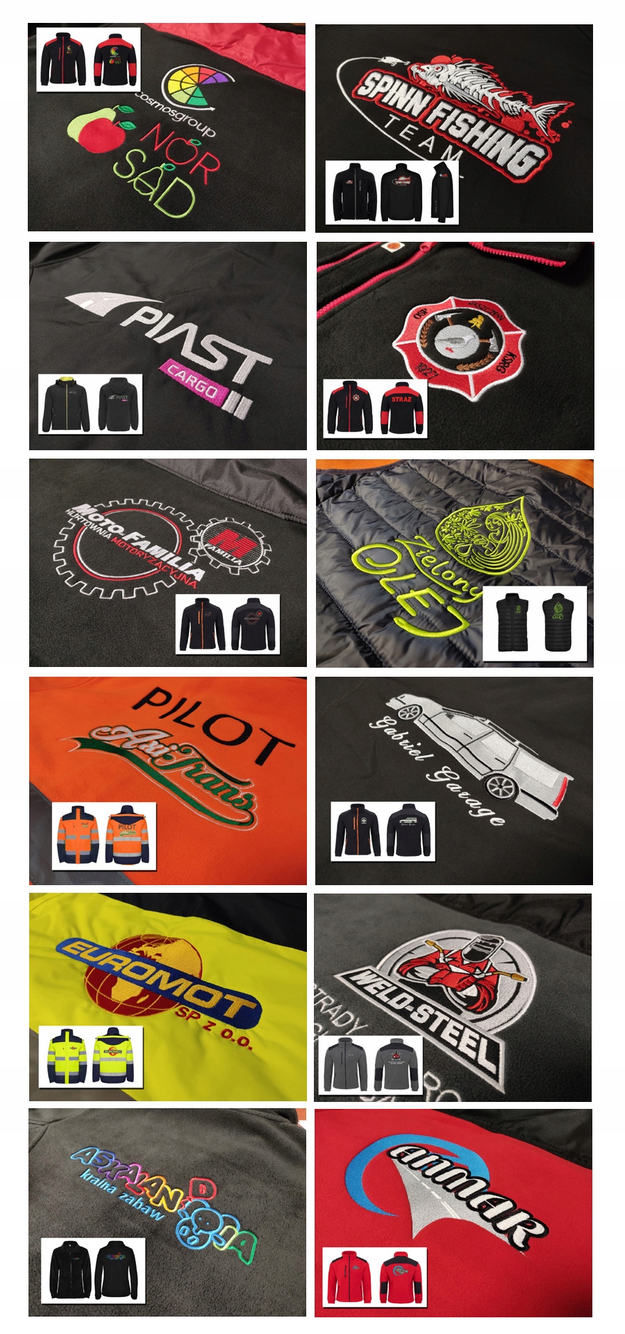 Polar z kapturem z haftem LOGO firma HAFT premium Rodzaj aplikacji z haftem