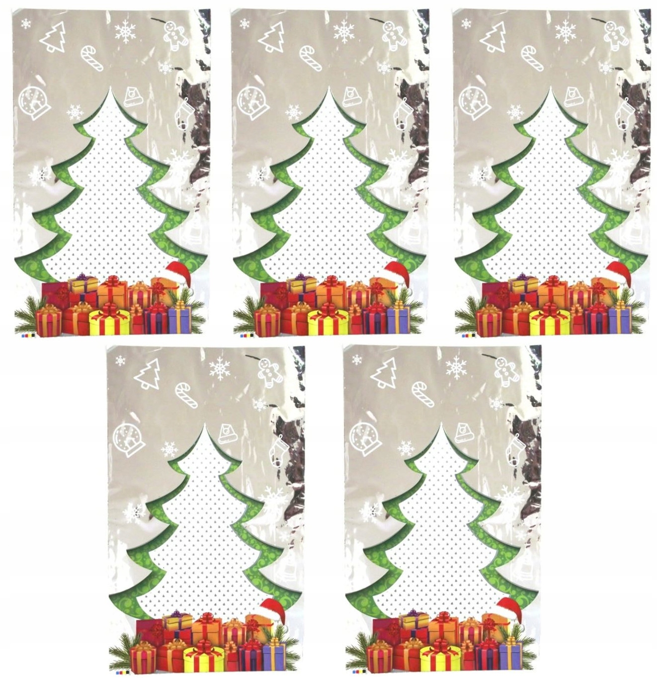 

Świąteczne prezentowe torebki foliowe 5 sz 30 x 50