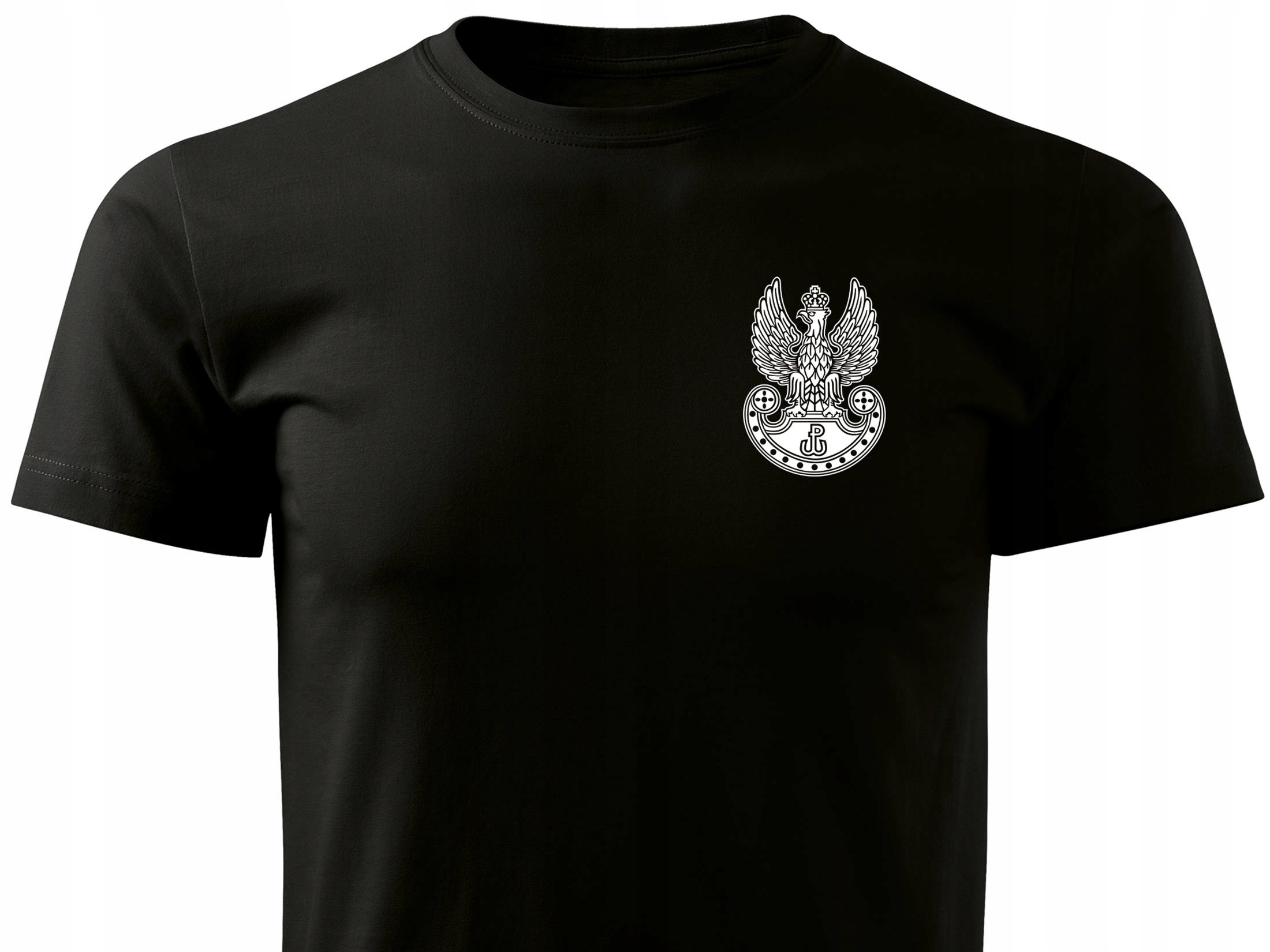 

Czarna koszulka T-shirt z nadrukiem orzełka Wot S