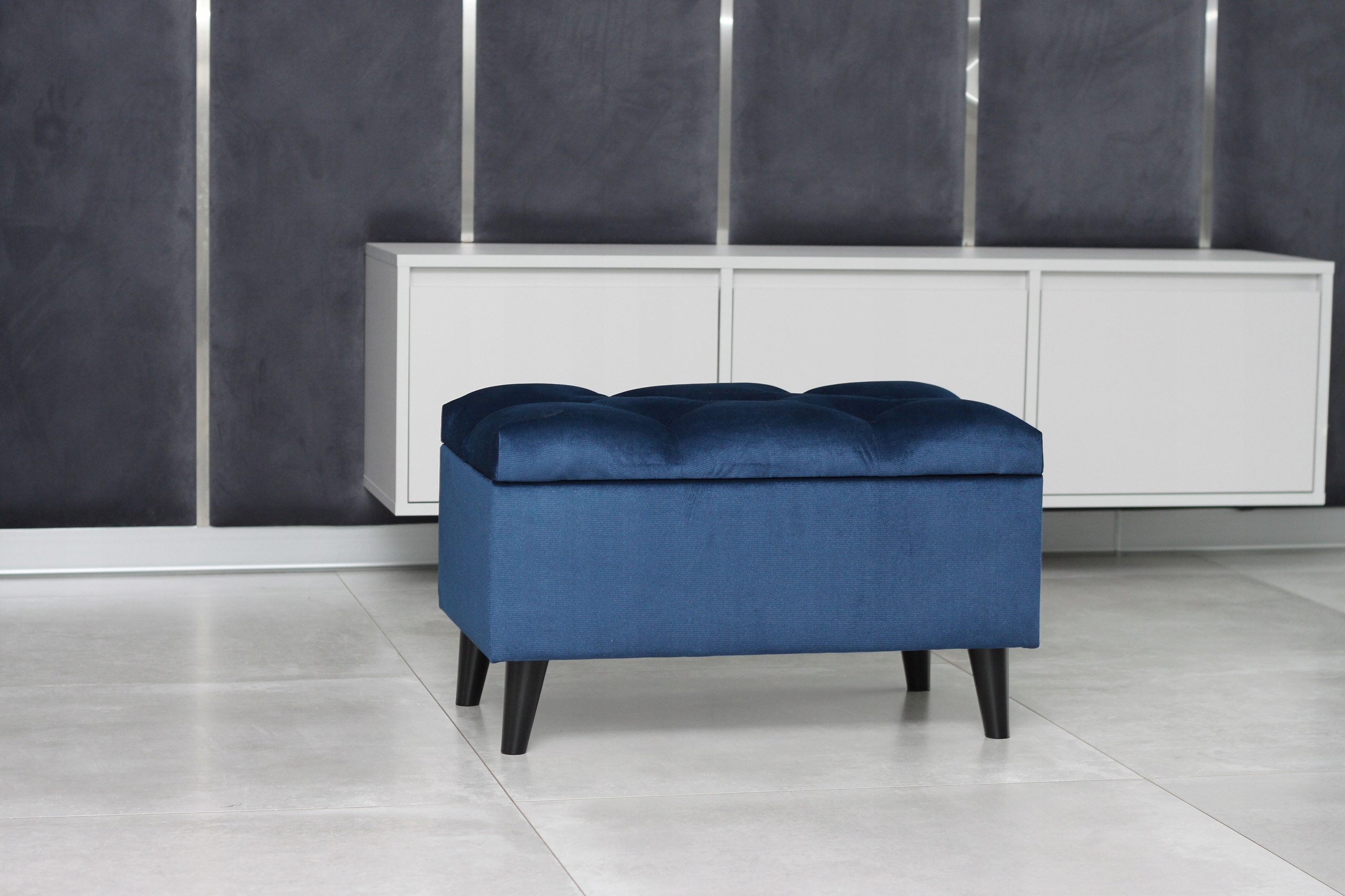 PUFA skrzynia GLAMOUR podnóżek CHESTERFIELD+kolory