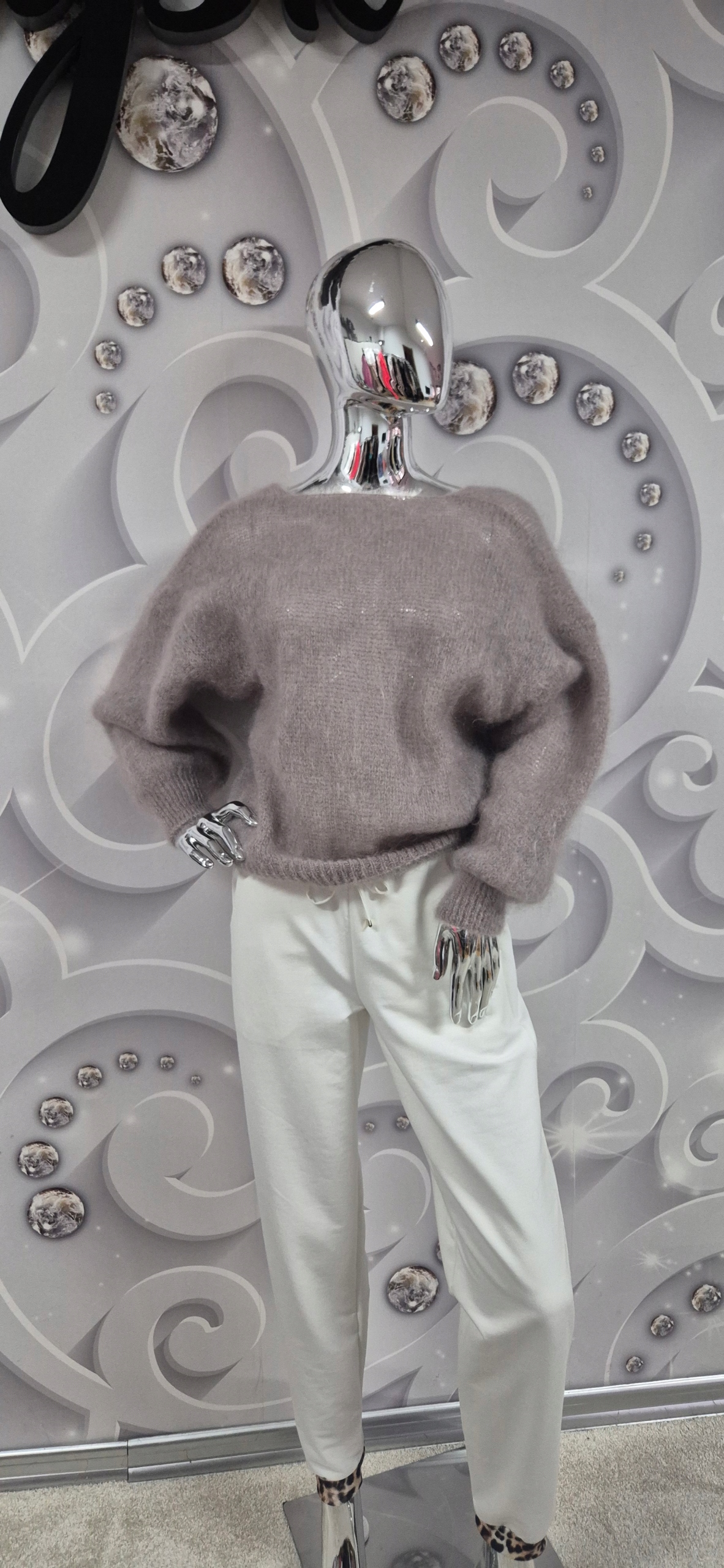 Svetr 80% Kid Moher Toscana Uni, S, M, L, fango
