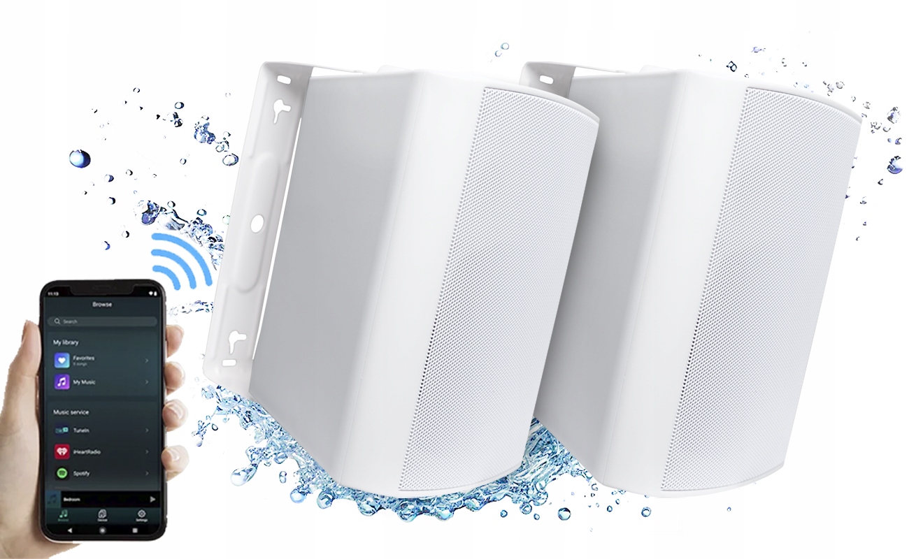 Nástěnný set Laudio Wally 5 Pro Bt Aktivní pasivní reproduktor IP55 Bílý