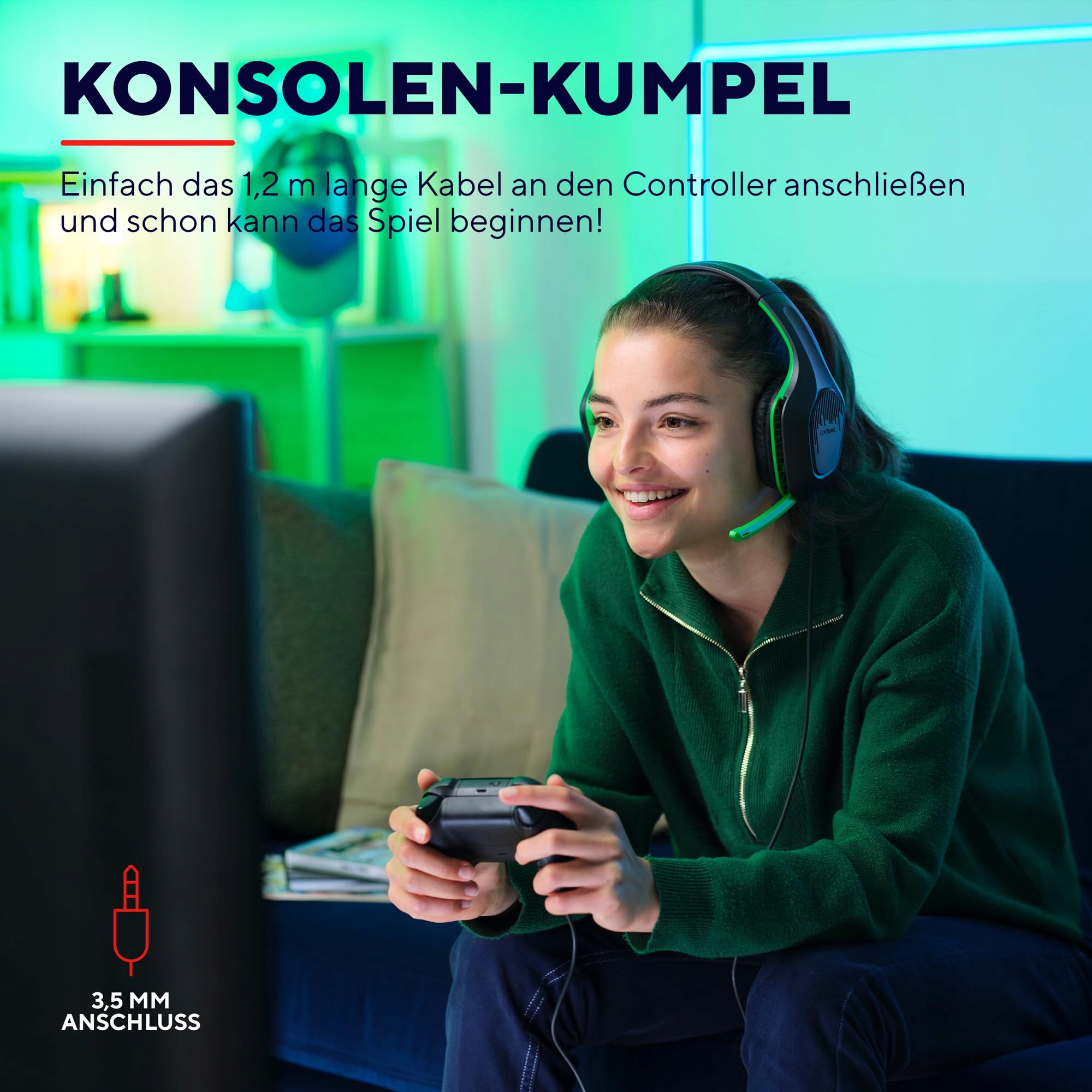TRUST GAMING GXT 415PS Zirox Lekkie Słuchawki Gamingowe Xbox Series X/S — miniatura 4