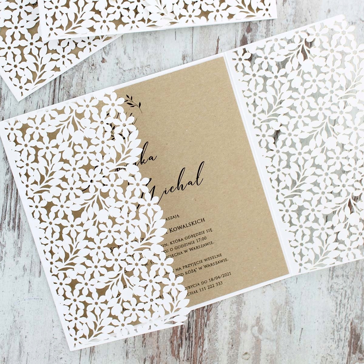 zaproszenia ślubne eko rustykalne boho PRÓBKA Marka inna