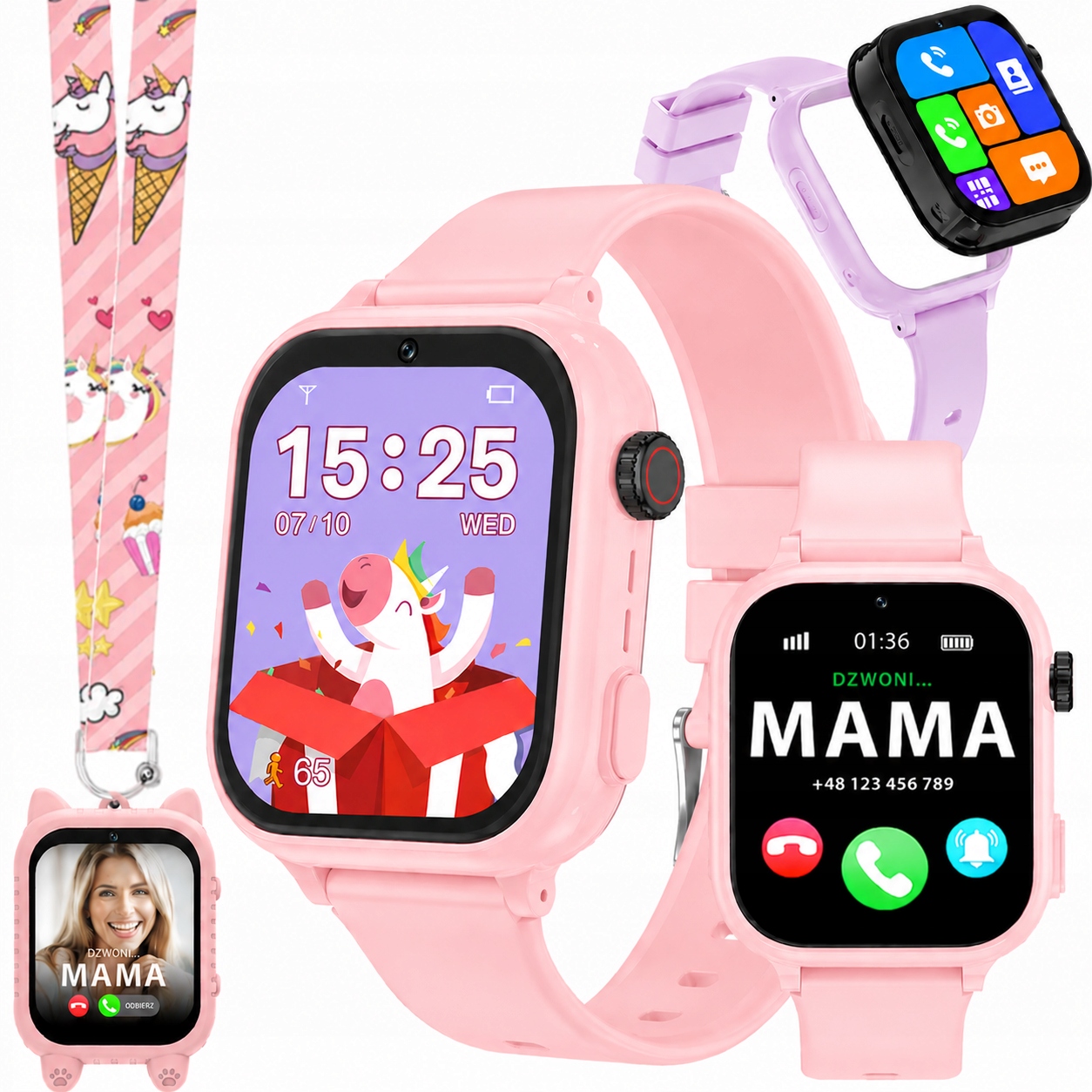Smartwatch Dla Dziecka Z Gps Zegarek Dziecięcy Telefon Sim Gry Aparat Kroki
