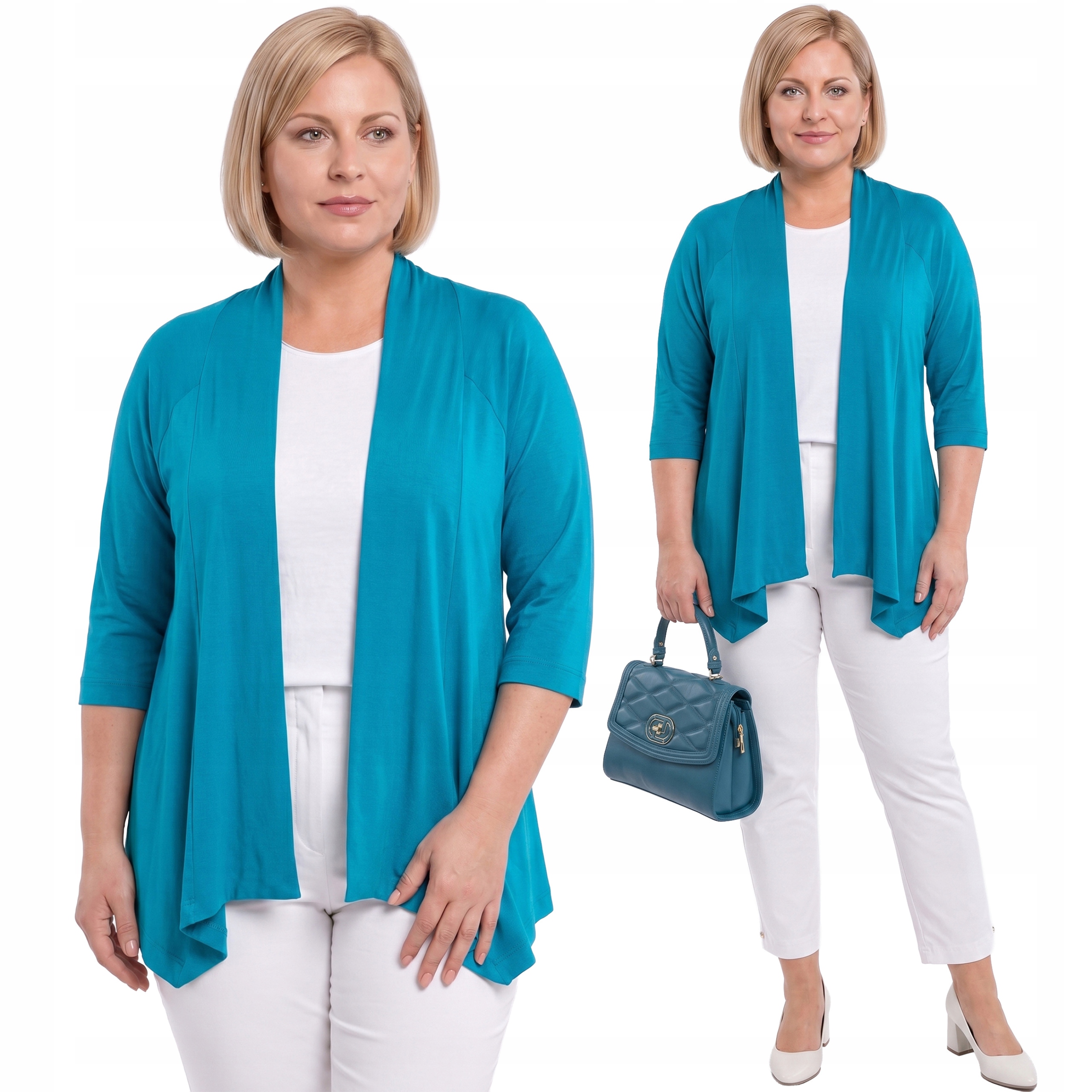 Modrý přehoz z viskózy plus size velikost 54/56