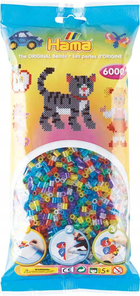 

Koraliki 6000 szt mix z brokatem Hama MIDI 205-54