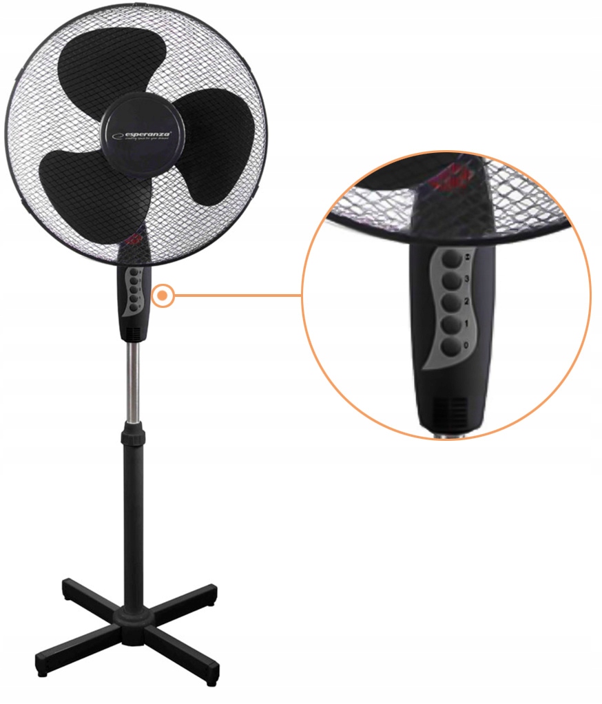 STOJĄCY WIATRAK PODŁOGOWY DO DOMU CICHY WENTYLATOR Model HURRICANE