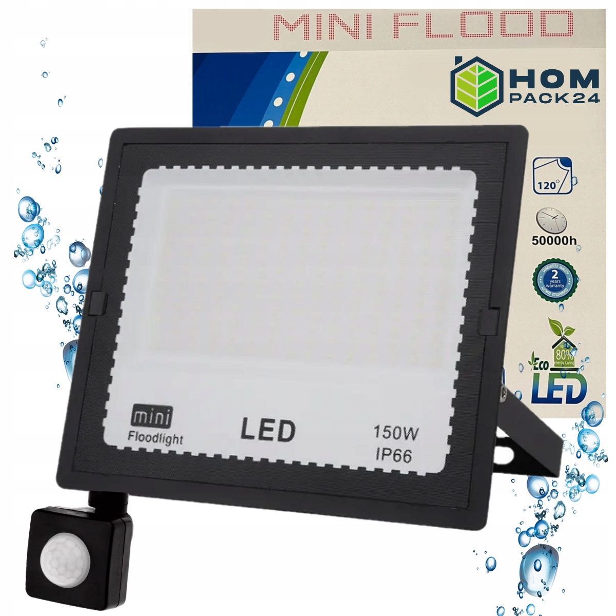 

Halogen Naświetlacz Led Lampa 150W Czujnik Ruchu