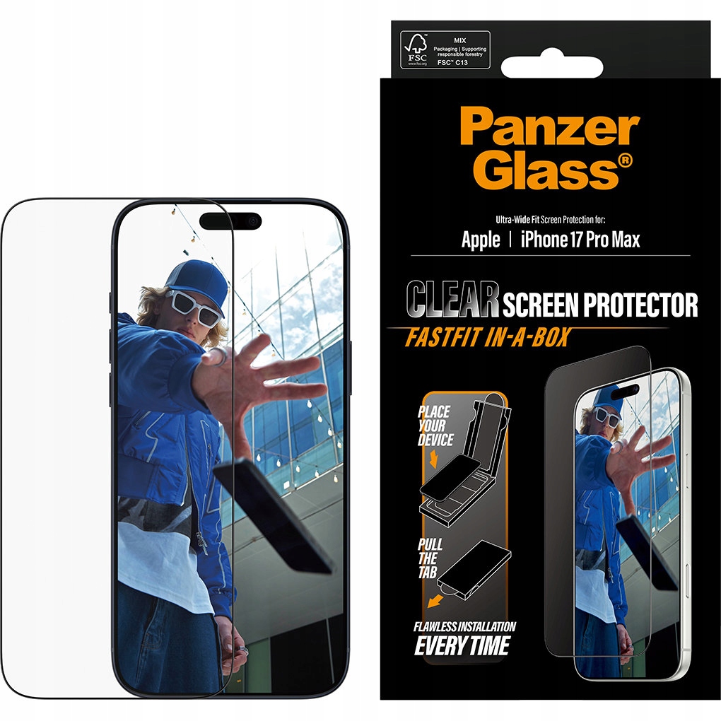 Tvrzené sklo pro Apple iPhone 17 Pro Max, 9H, odolné, PanzerGlass