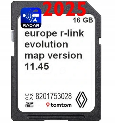 Karta S Mapou Renault R-link Tomtom Evolution Live 2025/2026 Radar 11.45 Eu