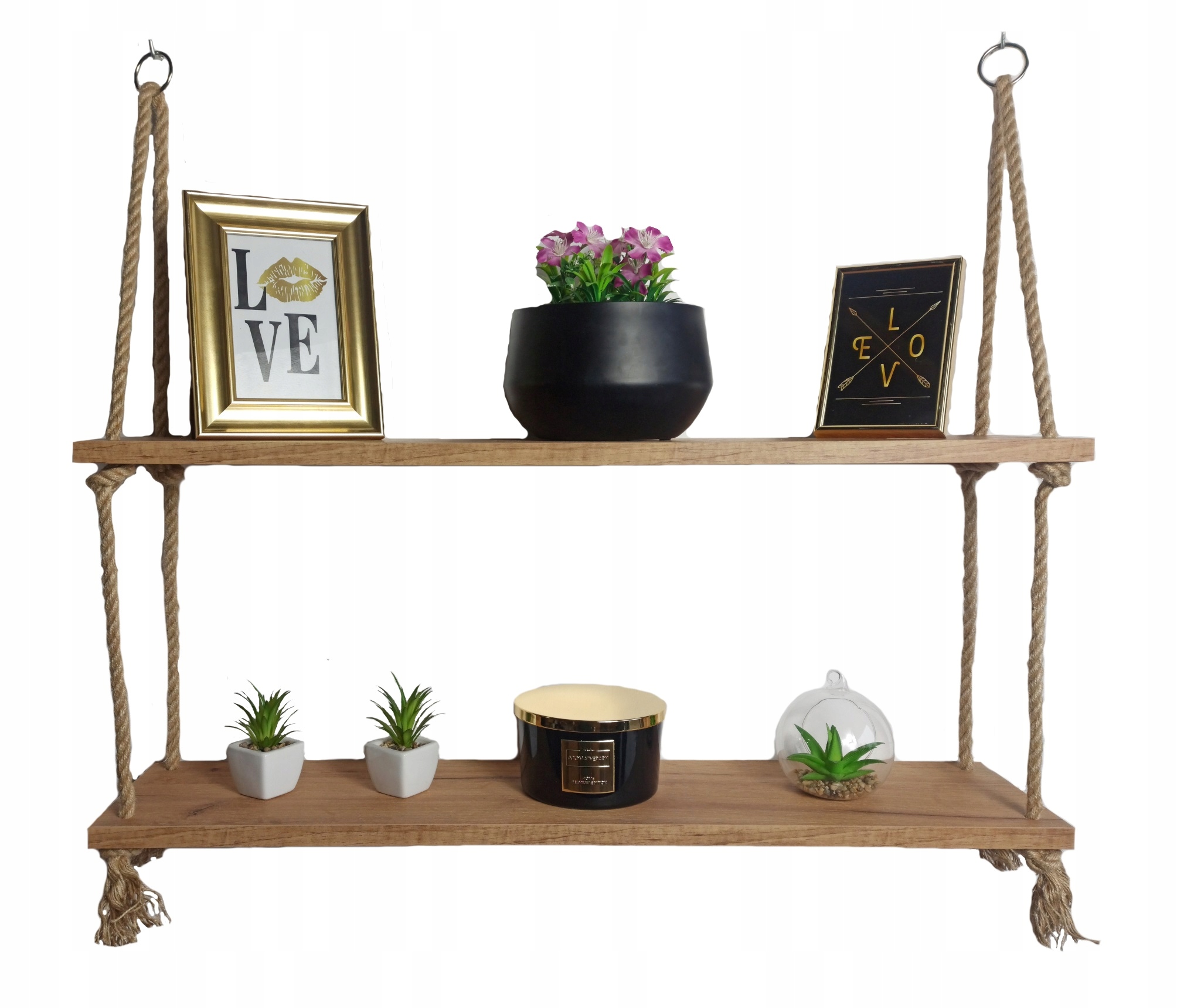 

Półka wisząca 80cm Loft Industrialny 2 poziomy