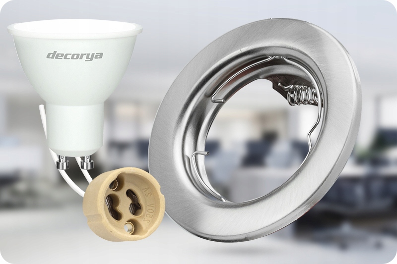 OPRAWKA HALOGENOWA LED SUFITOWA ZE STALI NIERDZEWNEJ ŁAZIENKOWA + ŻARÓWKA Liczba punktów światła 1