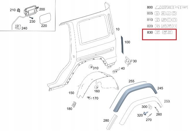 MERCEDES G-KLASA W463 Emblemat czarny tyl G63 ORYGINAL Stan opakowania oryginalne