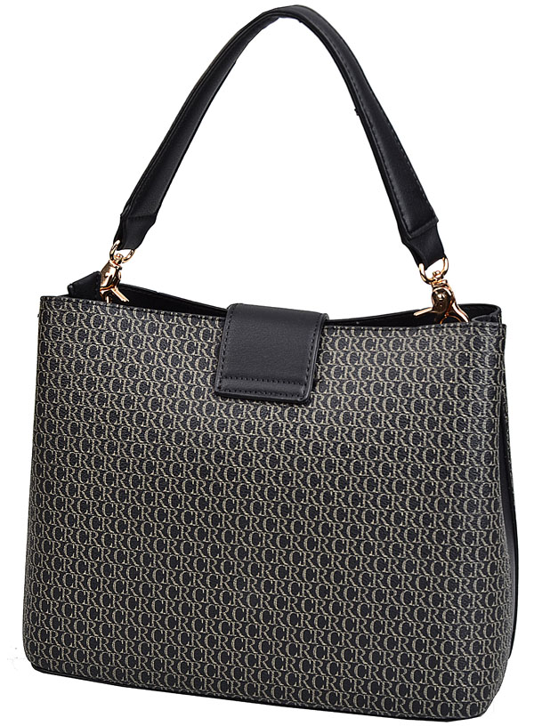 GALLANTRY TOREBKA damska elegancki kuferek pasek monogram Kolor czarny