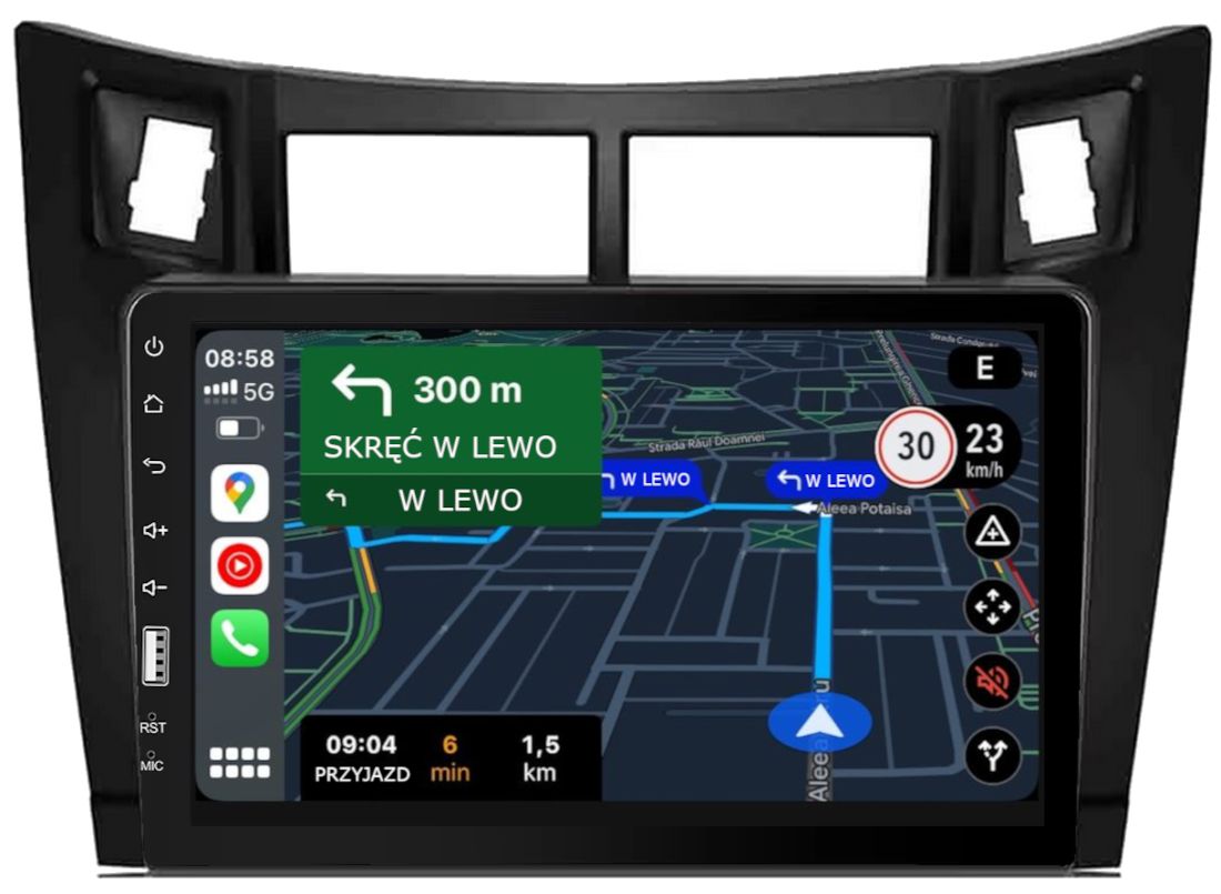 Rádio Toyota Yaris 2005-2012 Android-auto Carplay Usb MP3 Bluetooth