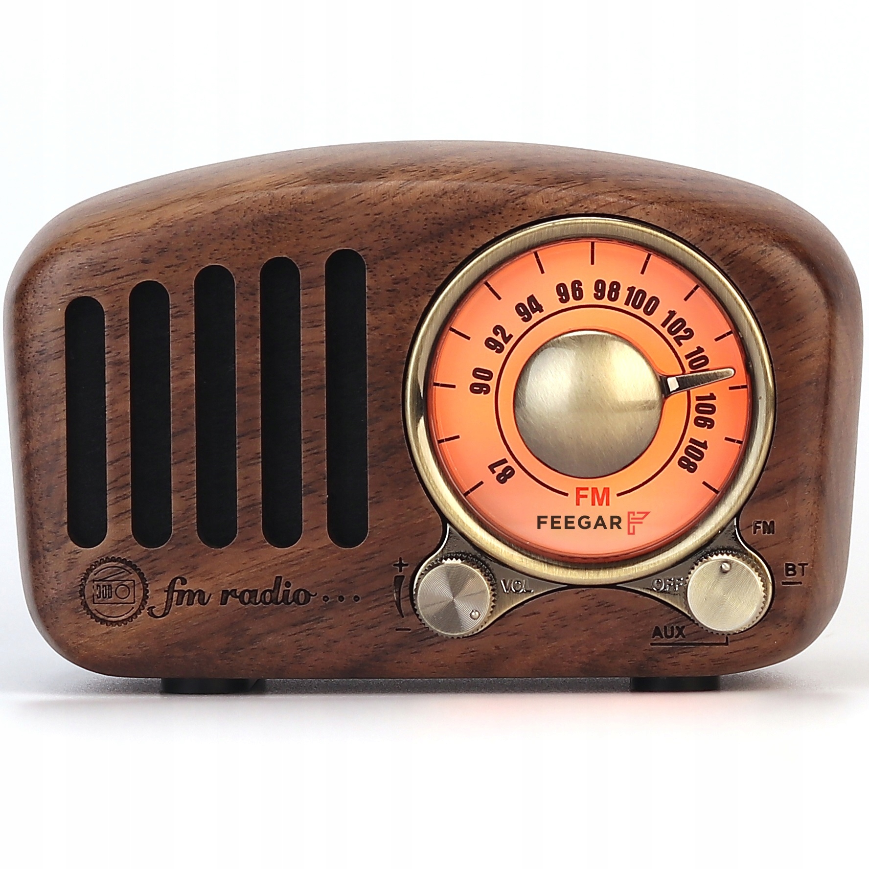 Feegar Retro kuchynské rádio z dreva Fm Bt Sd 10h