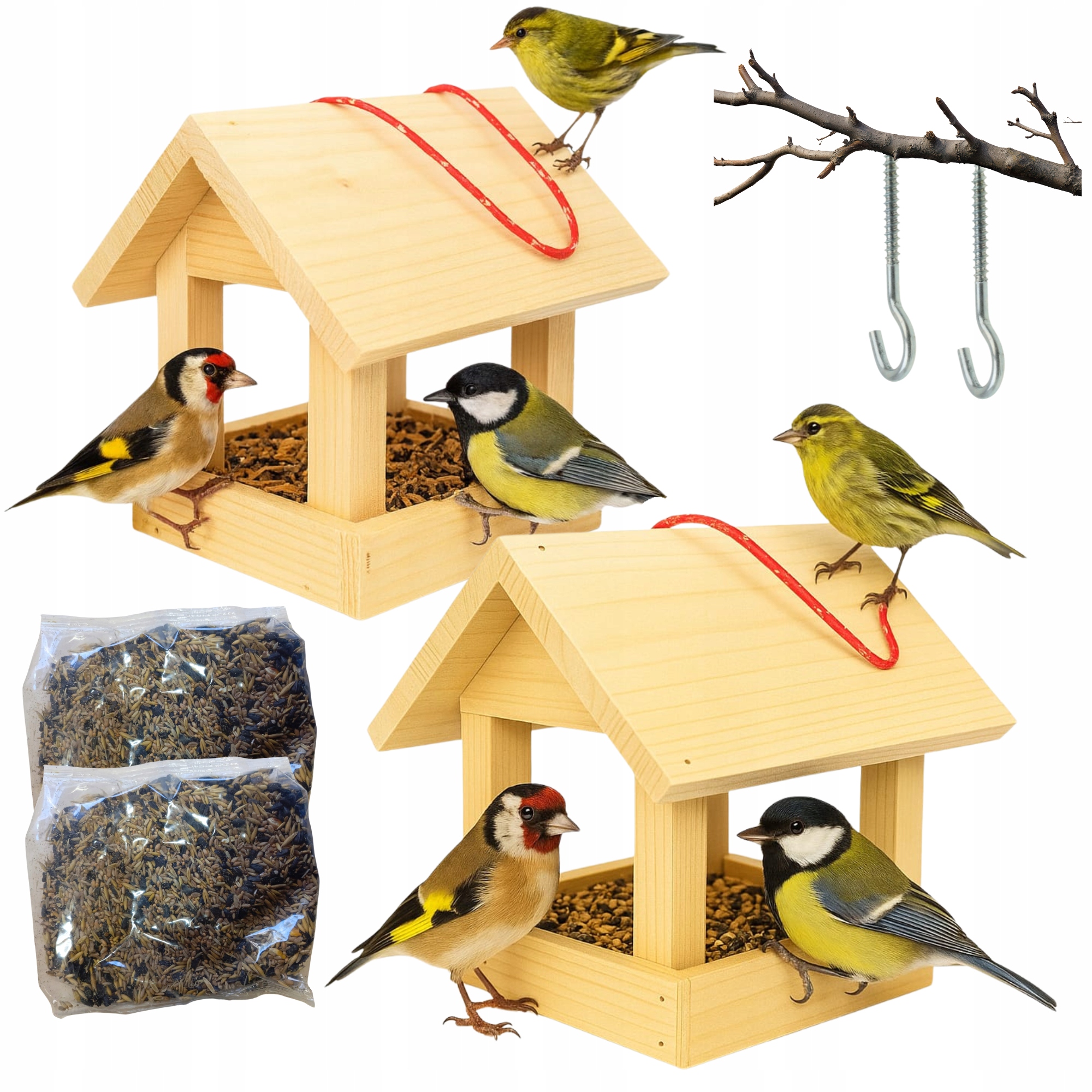 Krmítko pre vtáky zrno, krmivo pre vlastné maľovanie, drevené Diy