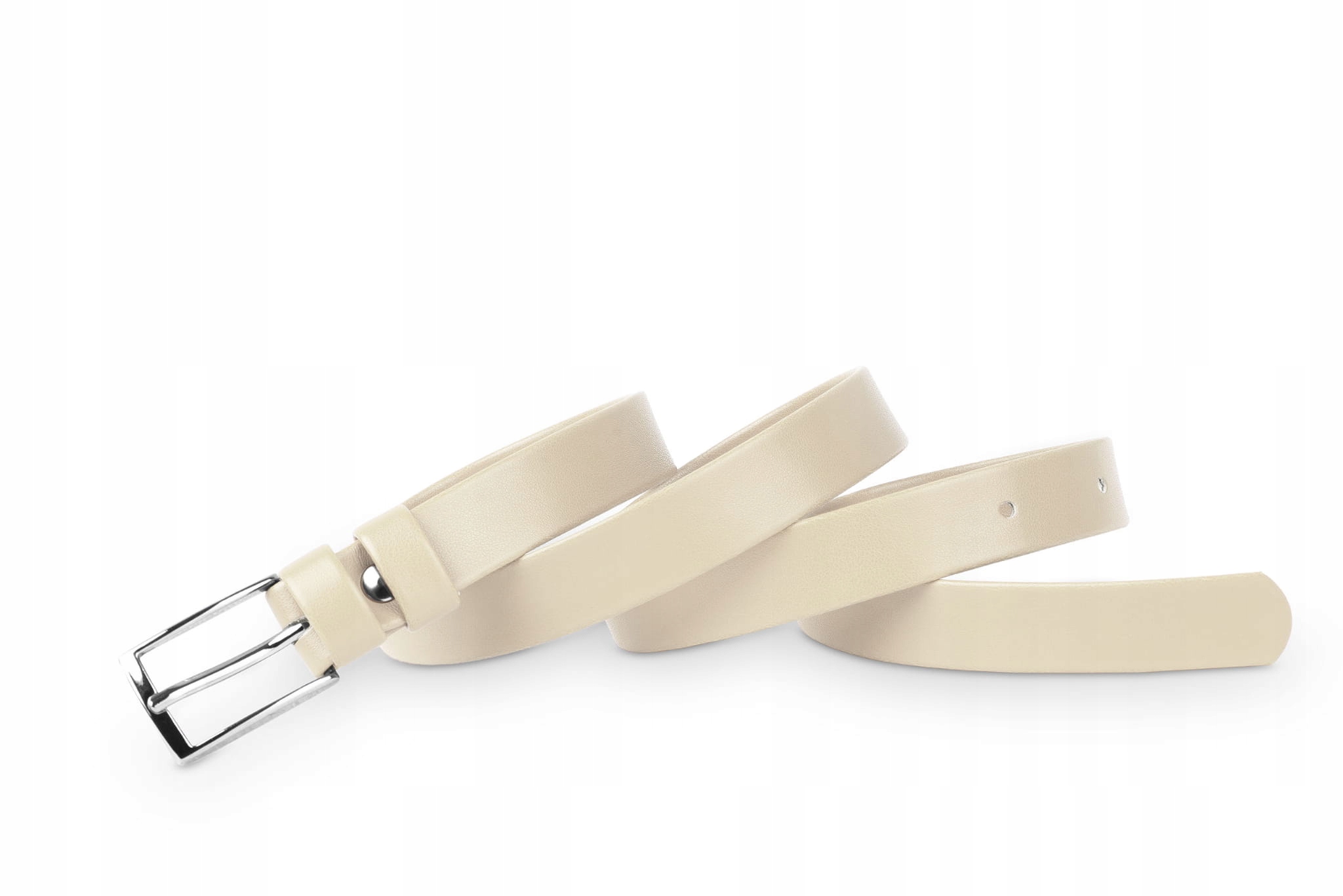 

Pasek damski klasyczny beżowy mat 2 cm