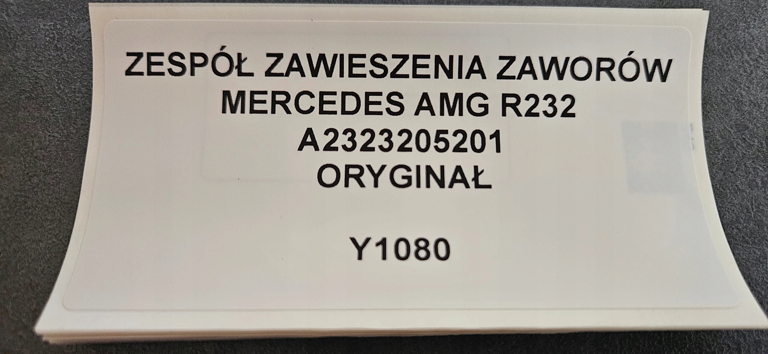 ZESPÓŁ ZAWIESZENIA ZAWORÓW MERCEDES AMG R232 Numer katalogowy oryginału A2323205201 KAMAX