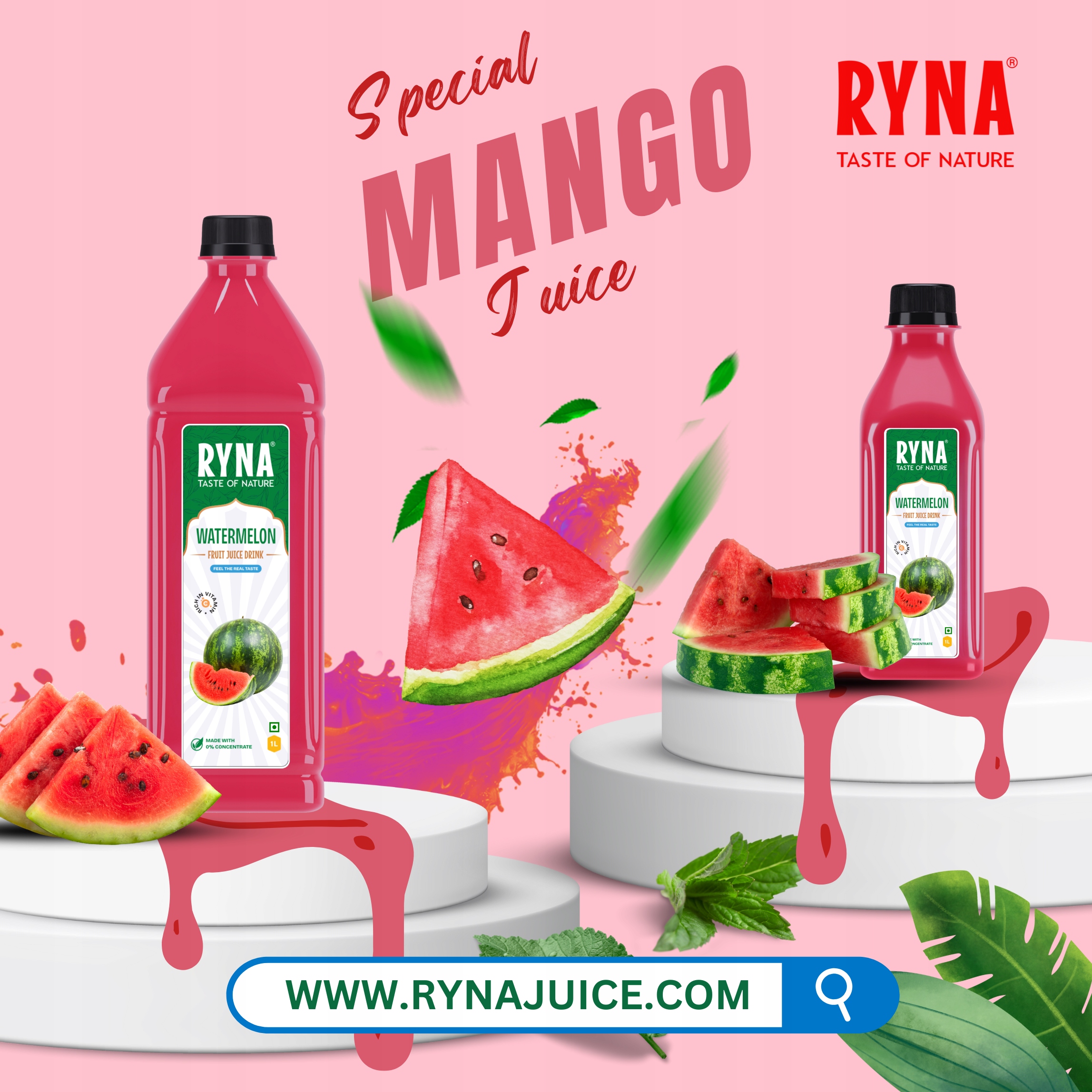 RYNA WATERMALON JUICE DRINK 1L EAN (GTIN) 5906508720714