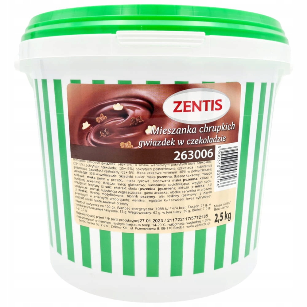 Chrupiące gwiazdki czekoladowe mieszanka Zentis Posypka 2,5kg