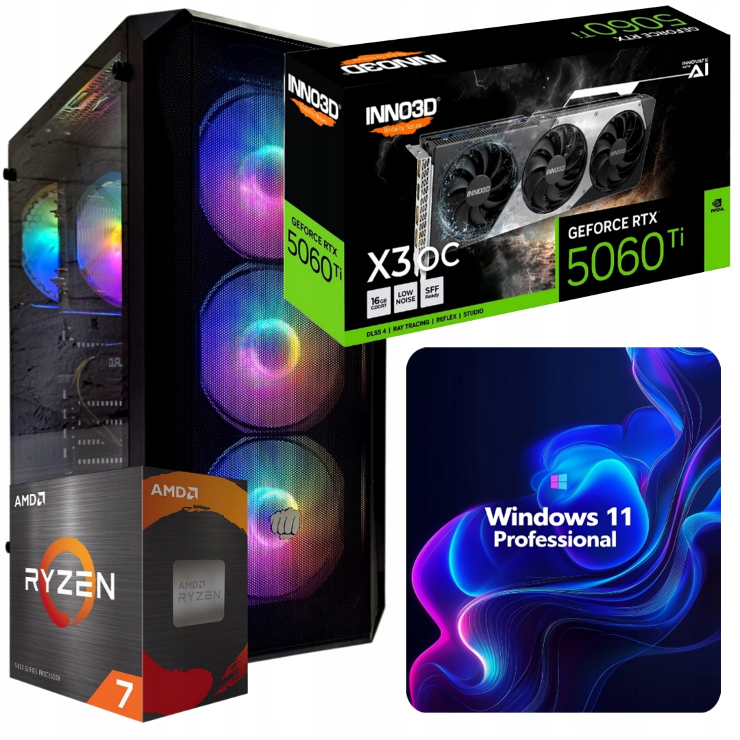 Počítač |ryzen 7| 32GB|1TB Ssd| Rtx 5060TI 16GB| WiFi Win 11