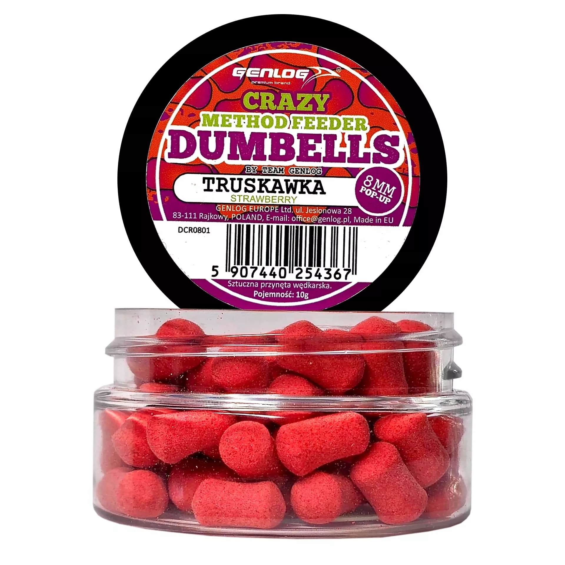 Crazy Dumbells Pop-Up Genlog Truskawka 8mm 10g