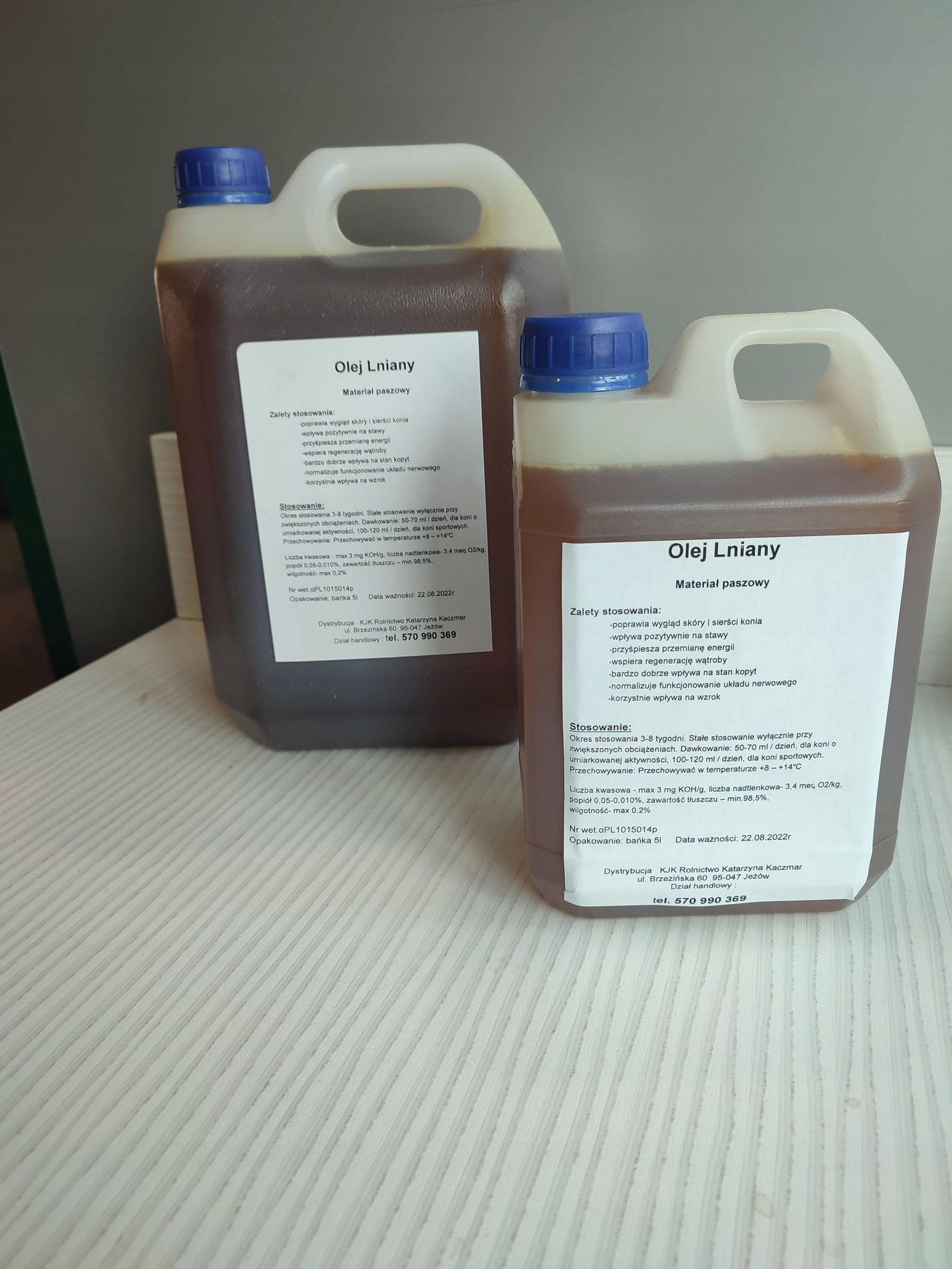 Olej lniany 100% NATURALNY 2 LITRY DLA KONI EAN (GTIN) 5905527775941