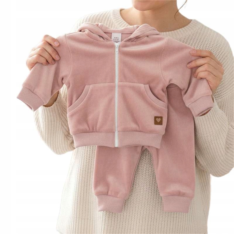 Dres Welurowy niemowlęcy Komplet bluza spodnie Polski producent roz. 80
