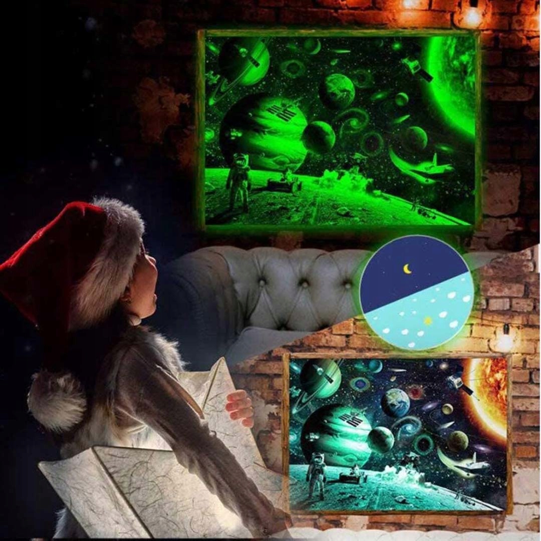 Space Traveler Puzzle KOSMONAUTA Fluorescencyjne POMYSŁ NA PREZENT 1000el Liczba elementów 1000