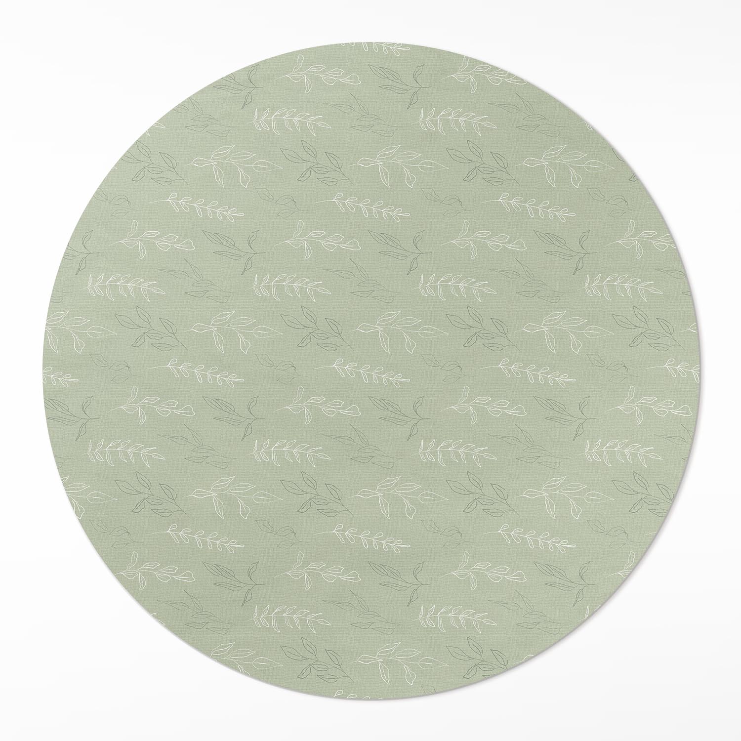 Okrúhly koberec z vinylu do kancelárie Jemné vetvičky s listami v štýle boho ⌀ 150 cm