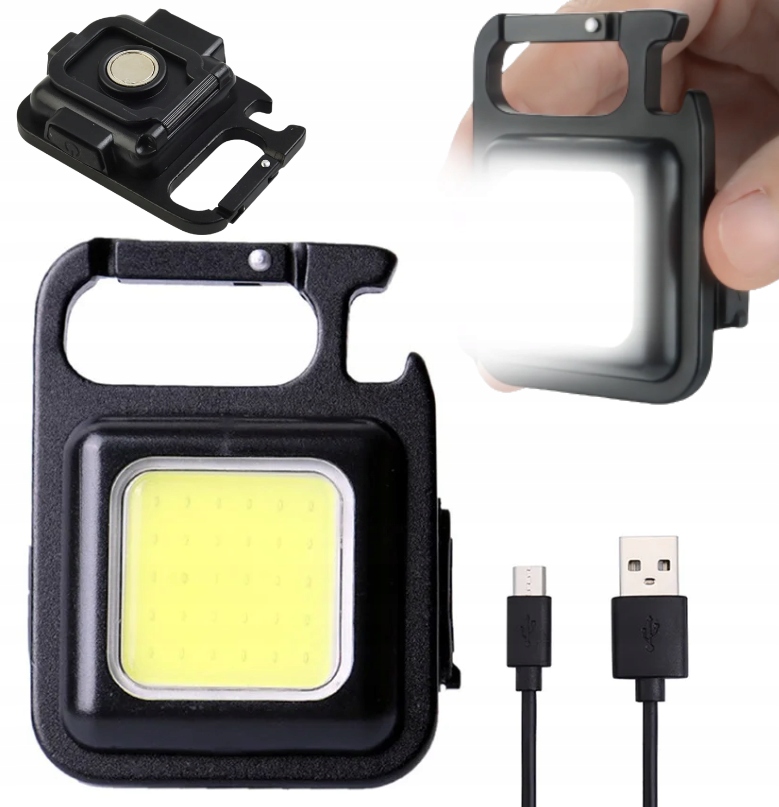 MINI LATARKA KIESZONKOWA BRELOK LED COB USB 6W 4W1