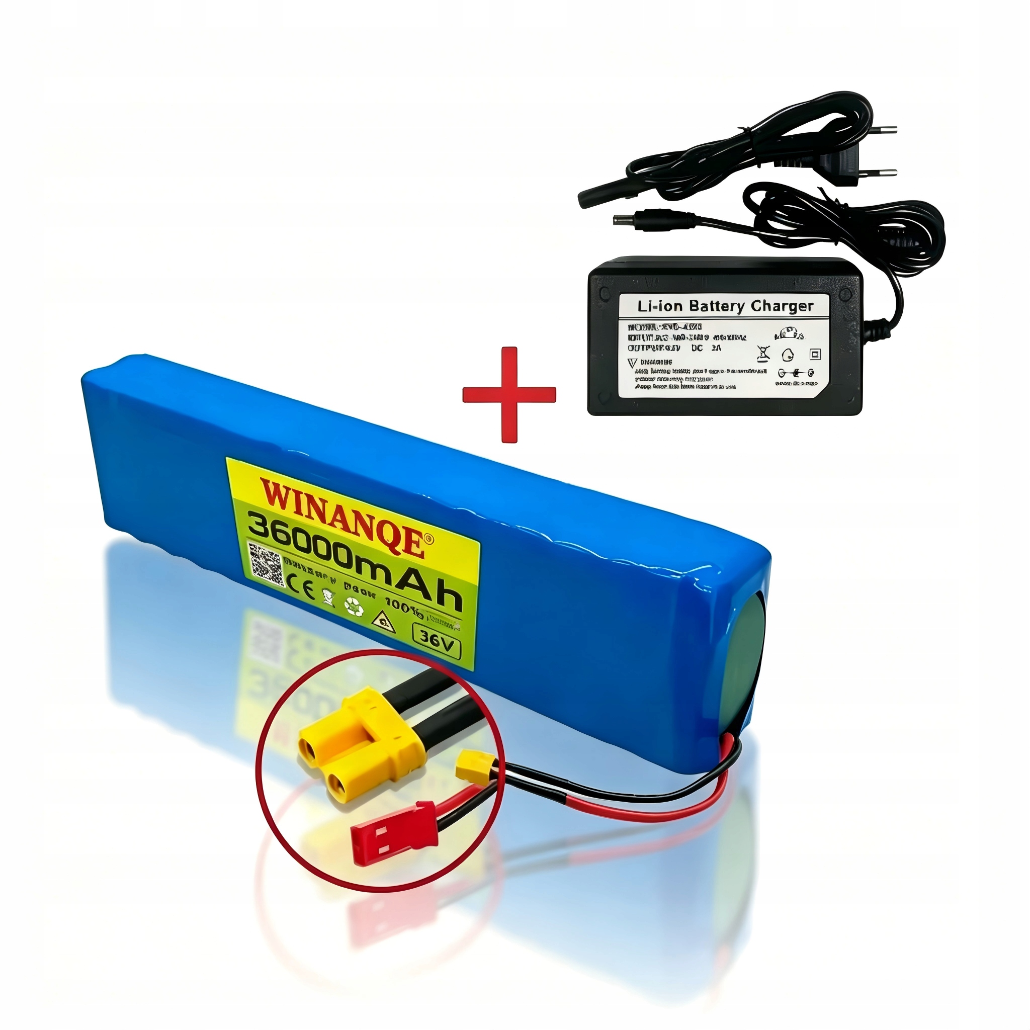 Baterie pro elektrickou koloběžku 36V 36Ah Adaptér XT30 Jst s nabíječkou